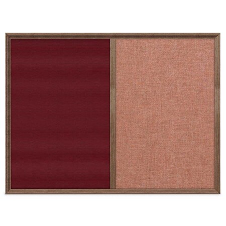 United Visual Products Enclosed Corkboard, 1 Door, 72"x36", 4" Fra UV3425-BLACK-CINNABA